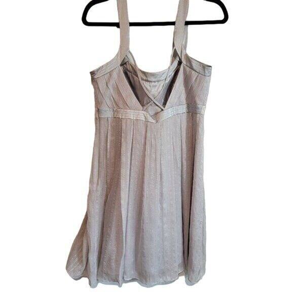 NEW Laundry Shelli Segal Mini Dress Women's Silk Gray Sz 10 Fairycore - Picture 2 of 11